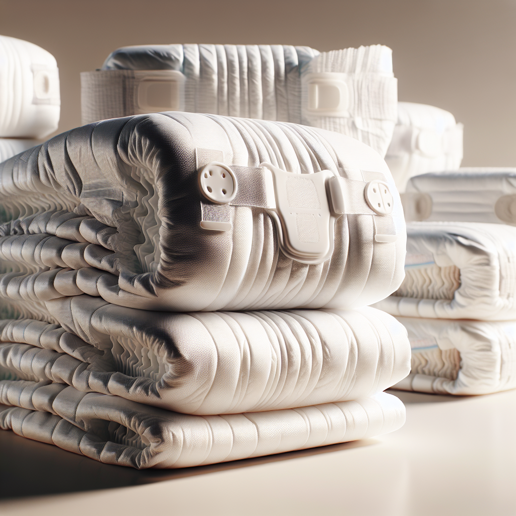 Realistic image of adult diapers showcasing their features and design.