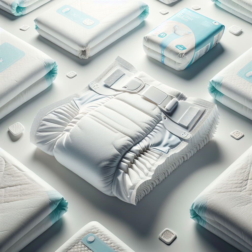 Realistic image of adult diapers showcasing their features and design.
