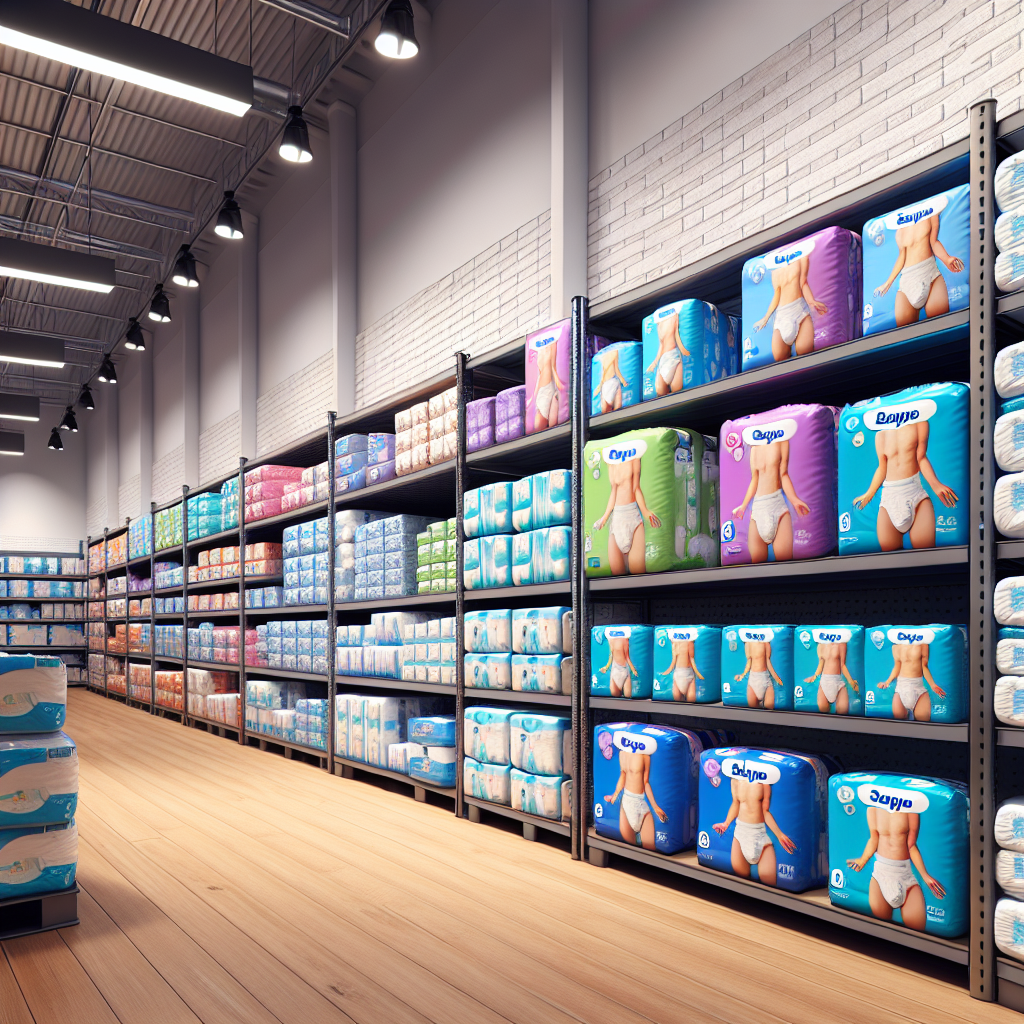 Shelves at BJ's Wholesale Club stocked with various brands of adult diapers.