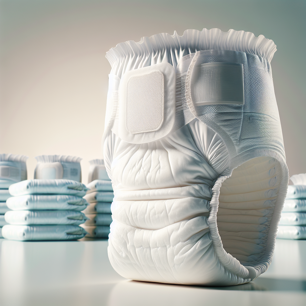 Realistic image of men's adult diapers highlighting their design and features.