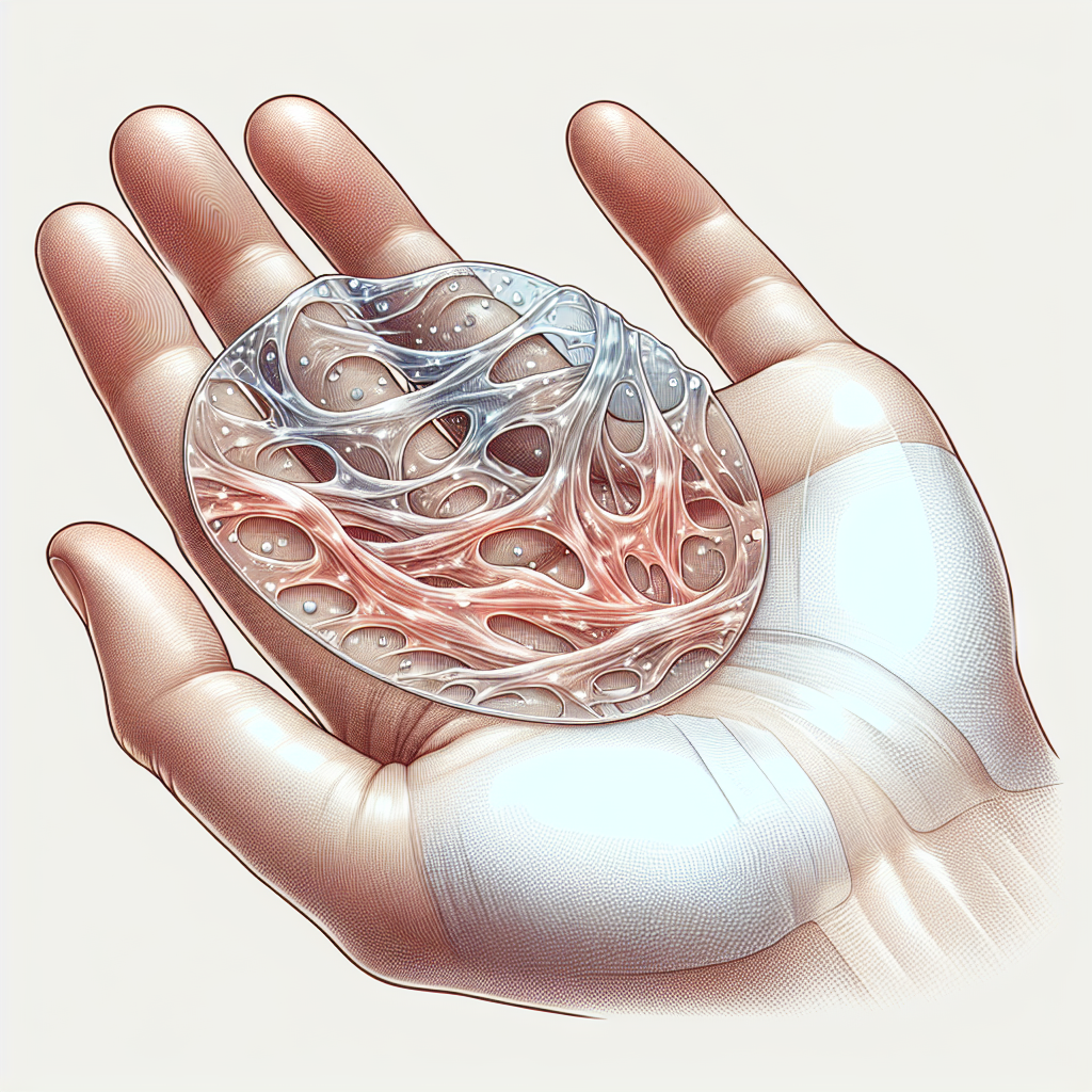 Realistic image of a hydrogel wound dressing.