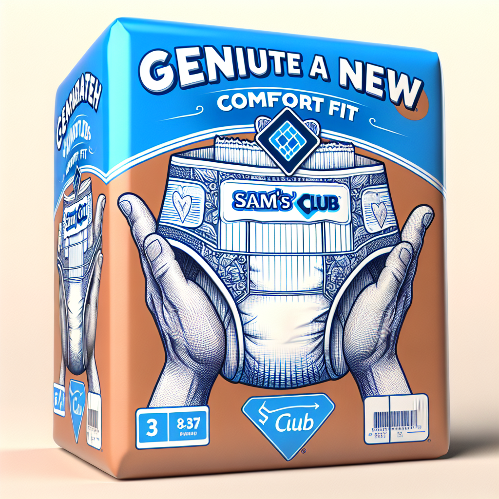 A package of Sam's Club Comfort Fit adult diapers with clear and legible labeling.