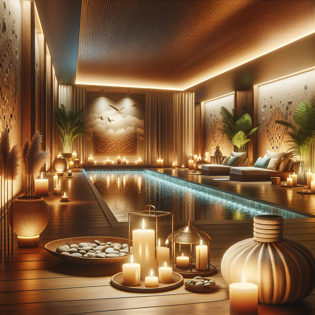 A serene and realistic spa setting that embodies tranquility and wellness.