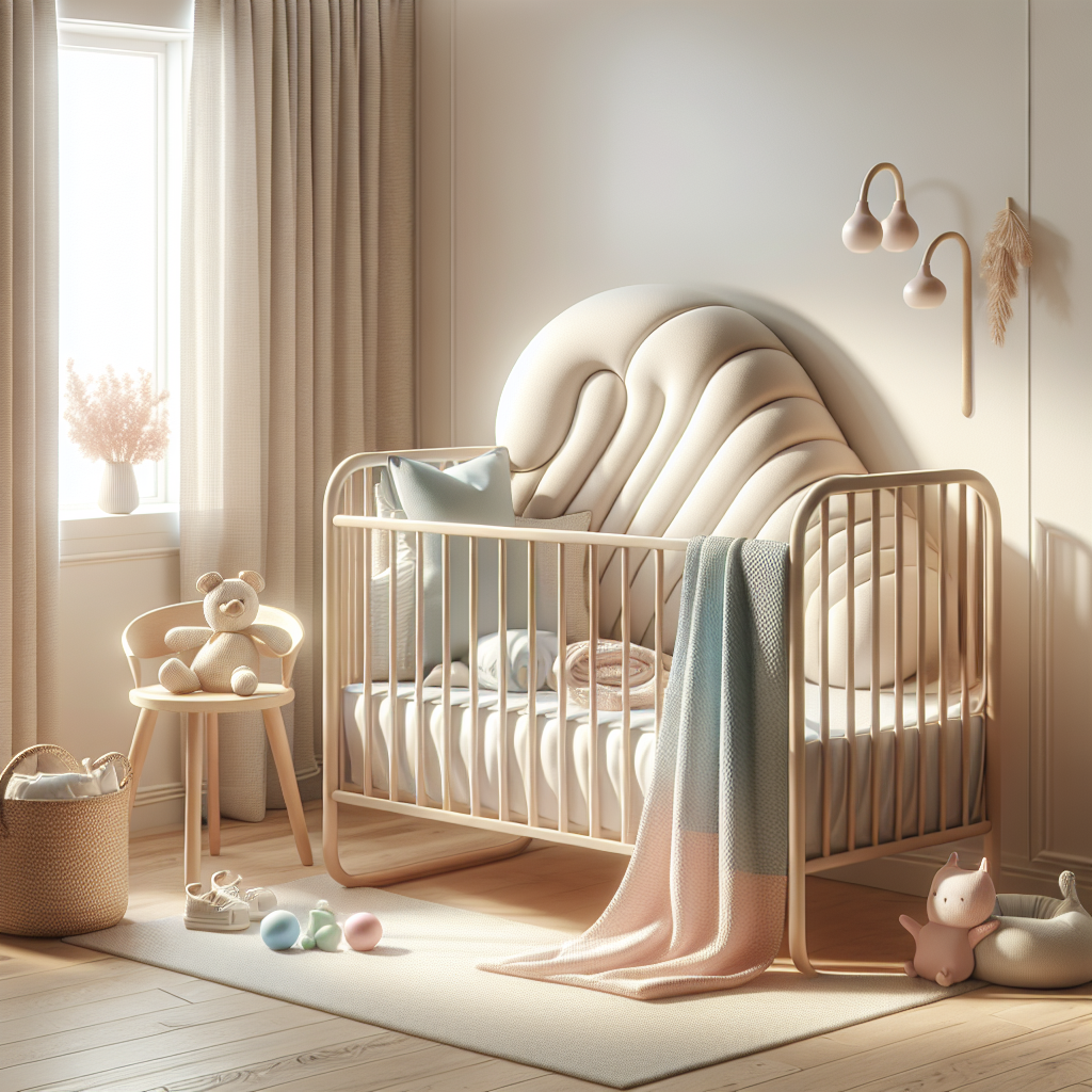 A cozy nursery room with a crib featuring an anti-roll pillow.