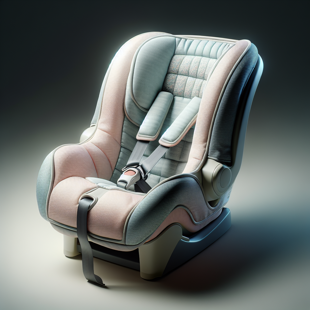 Realistic image of an infant car seat cover in soft, breathable fabric.