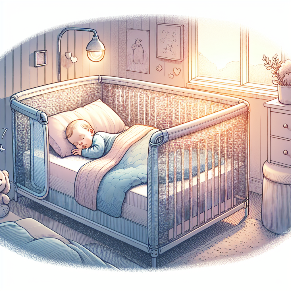 A baby sleeping in a side sleeper crib next to a parent's bed, showcasing safety and comfort.