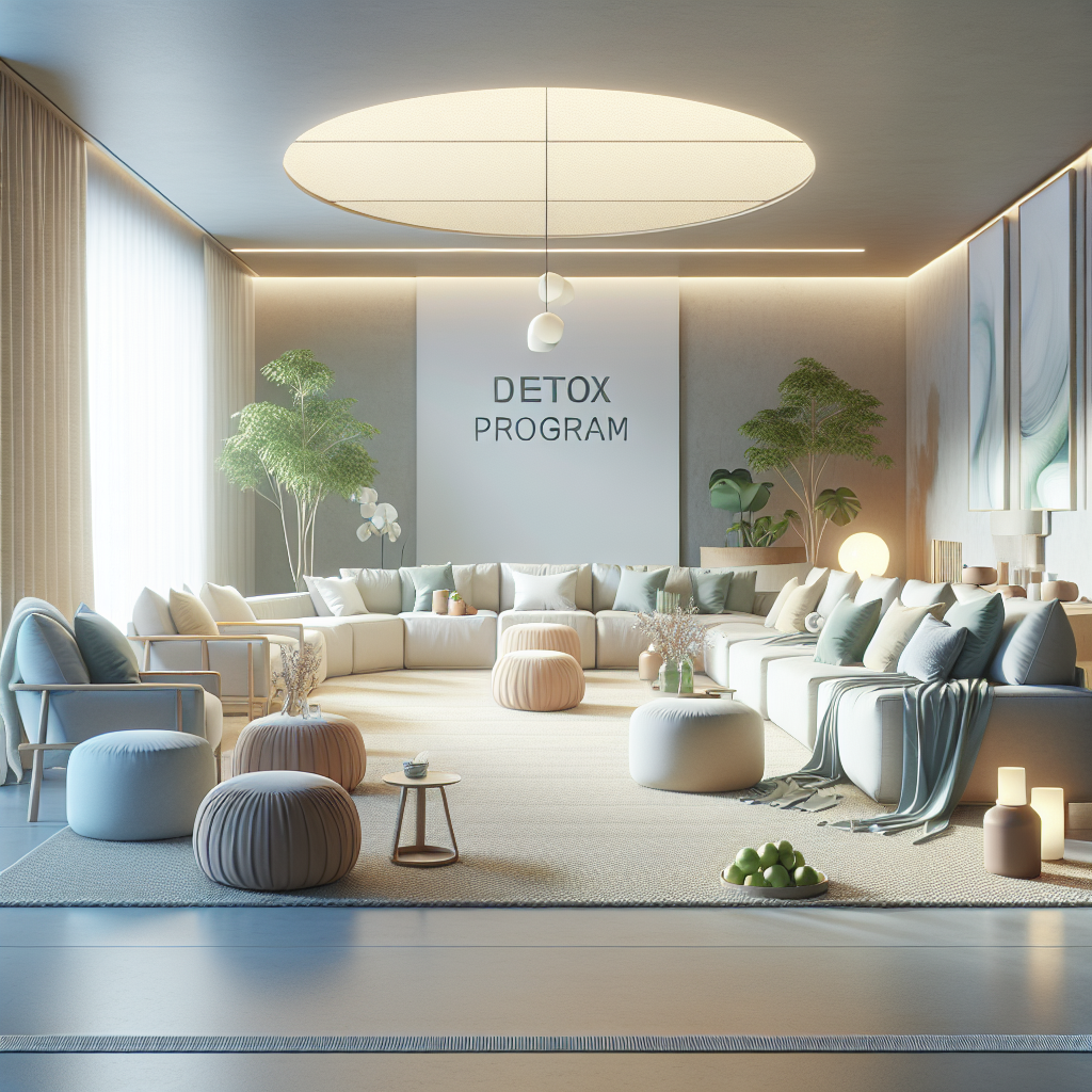 A detox program room designed to convey serenity and healing.