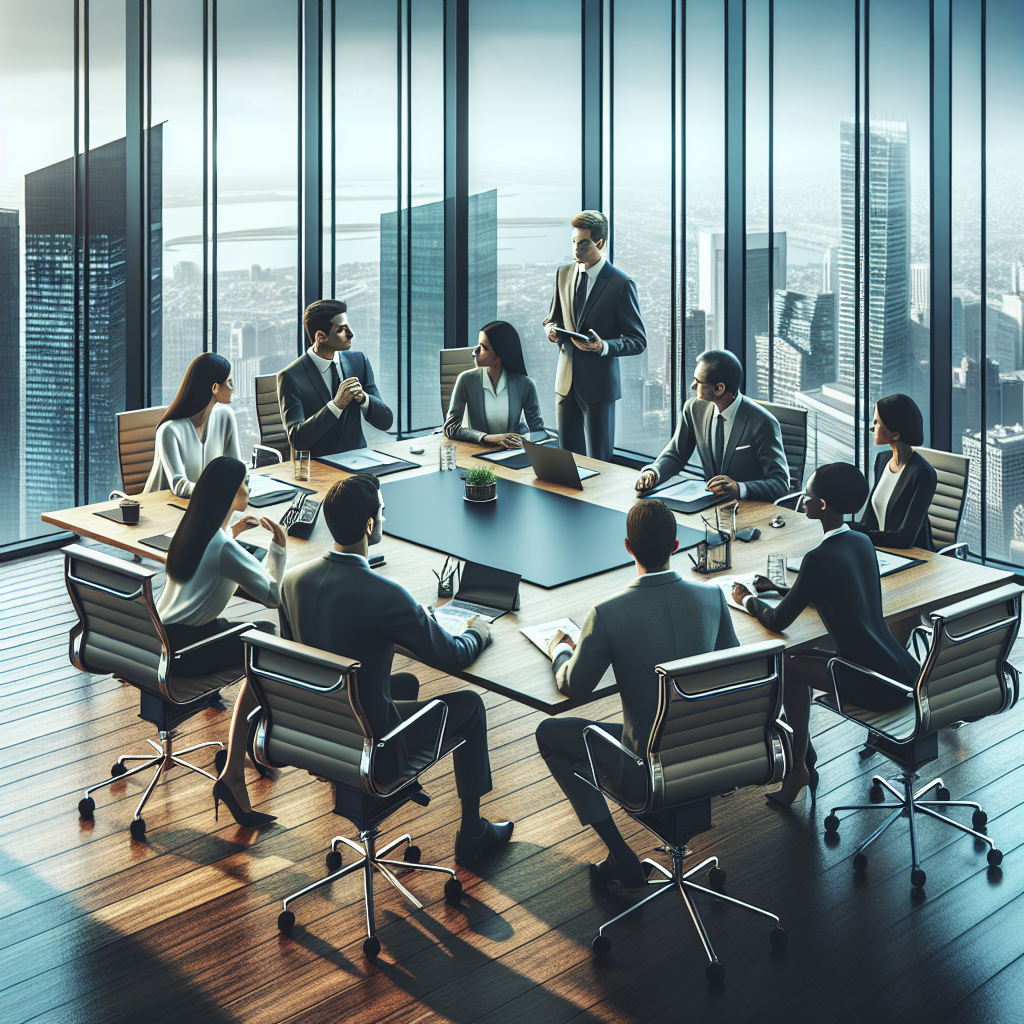 Diverse entrepreneurs in a modern office discussing business funding options.