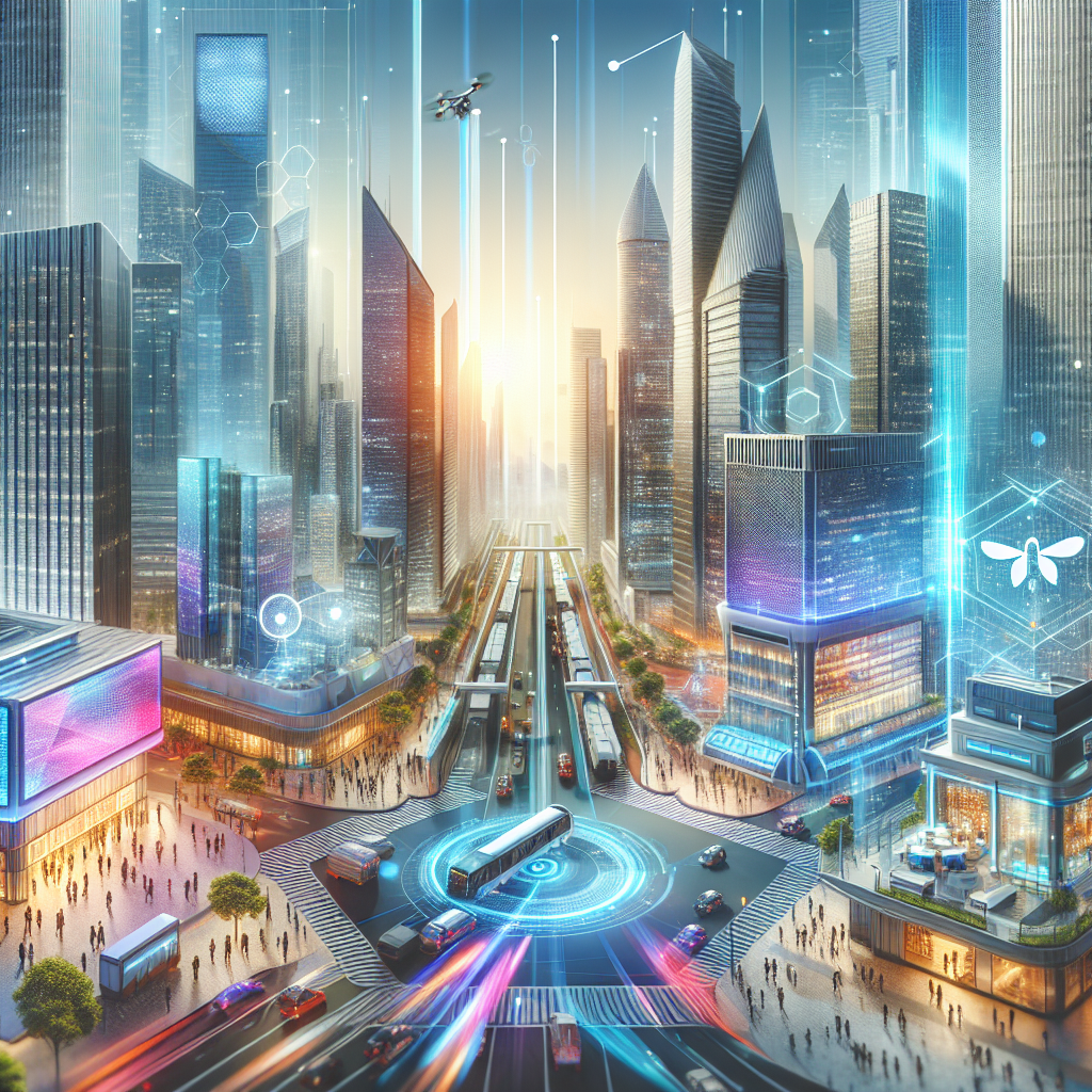 Futuristic cityscape illustrating economics and business trends