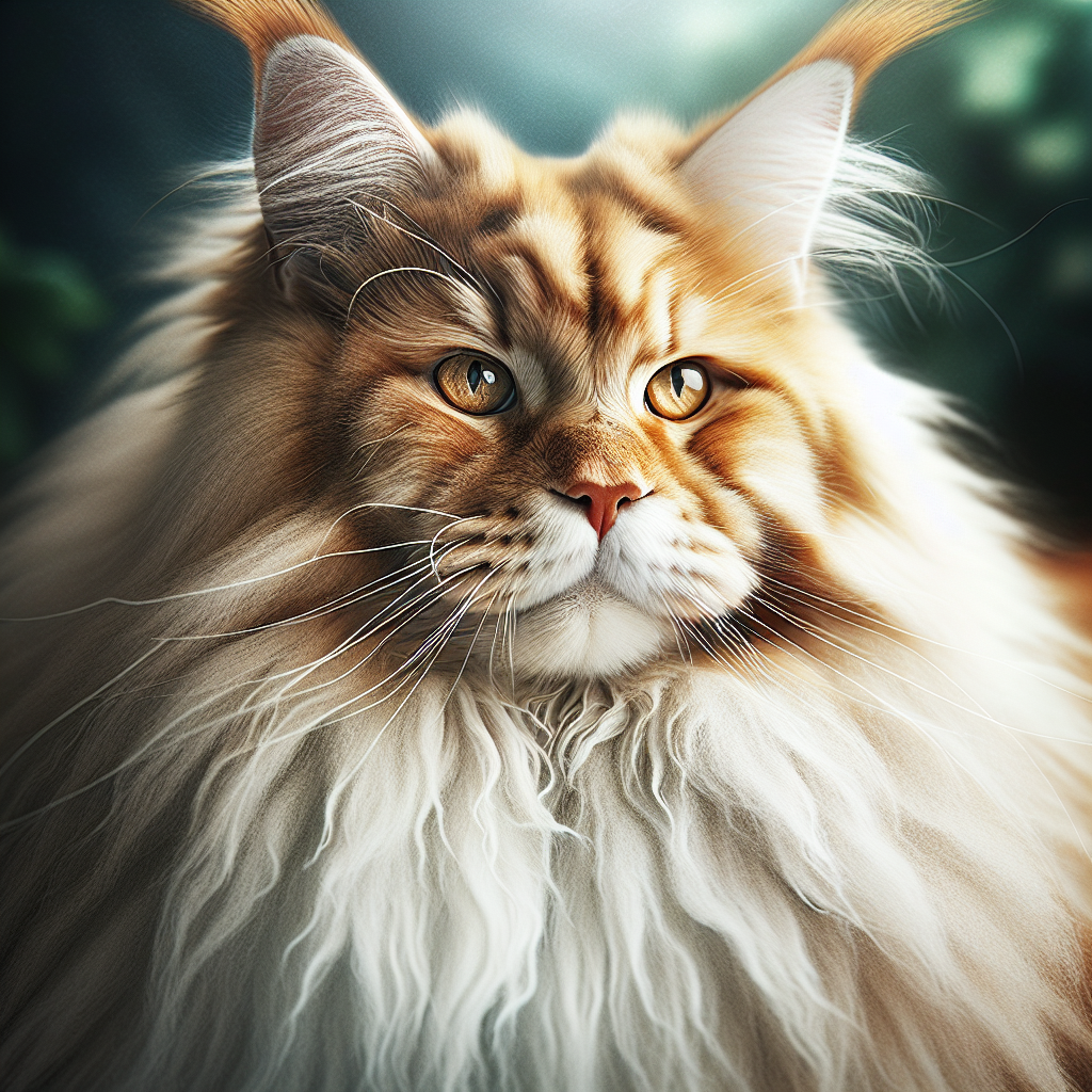 A realistic depiction of a Maine Coon cat.