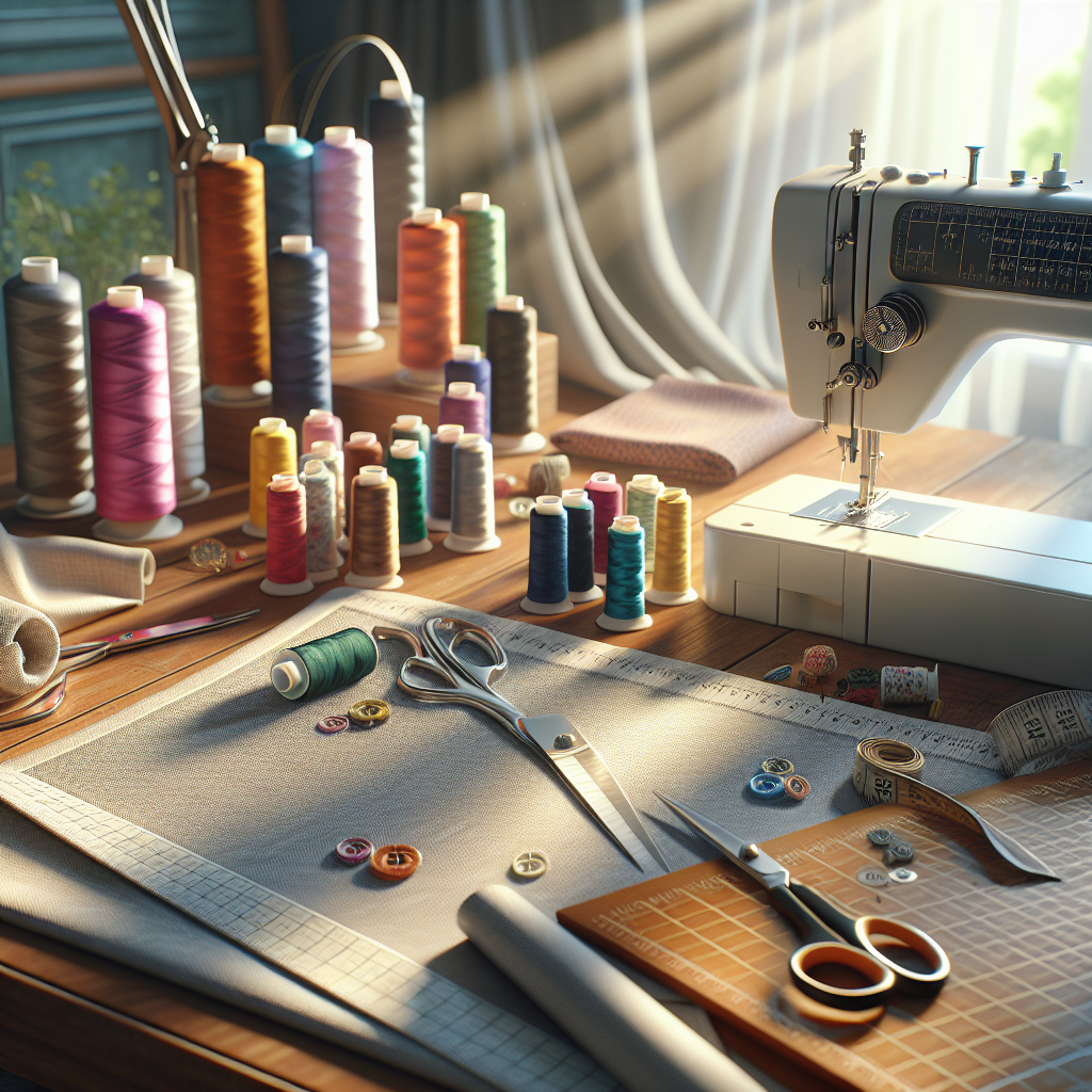 A sewing workspace with tools and fabric showing clean edges.