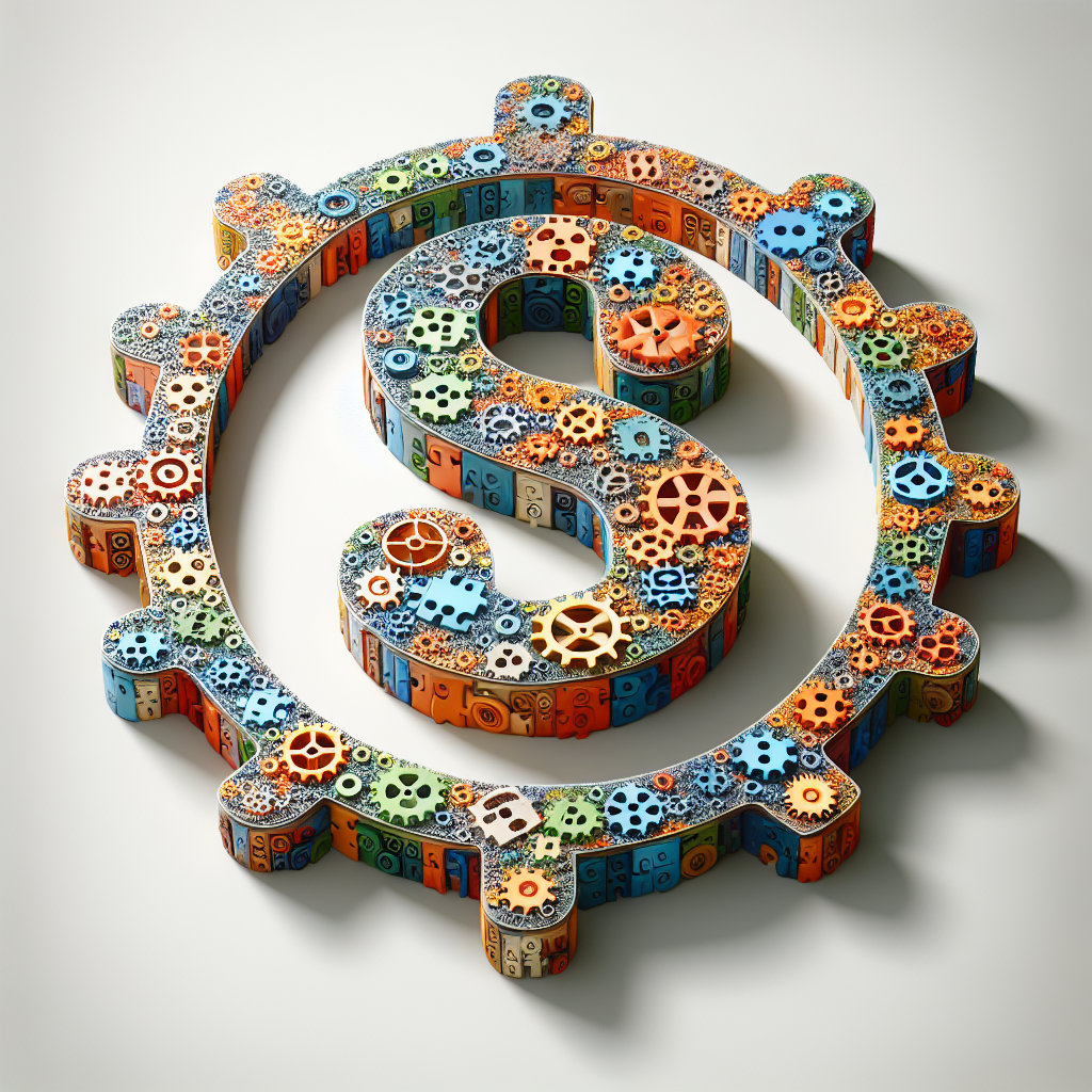 WordPress logo composed of colorful cogwheels and puzzle pieces, representing SEO and website optimization.