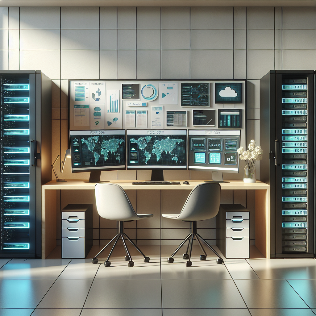 A modern workspace representing web hosting services for 2023.