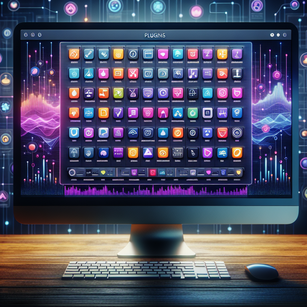 A digital interface of the WordPress Plugins Directory showcasing various plugin options with colorful icons and user-friendly categories.