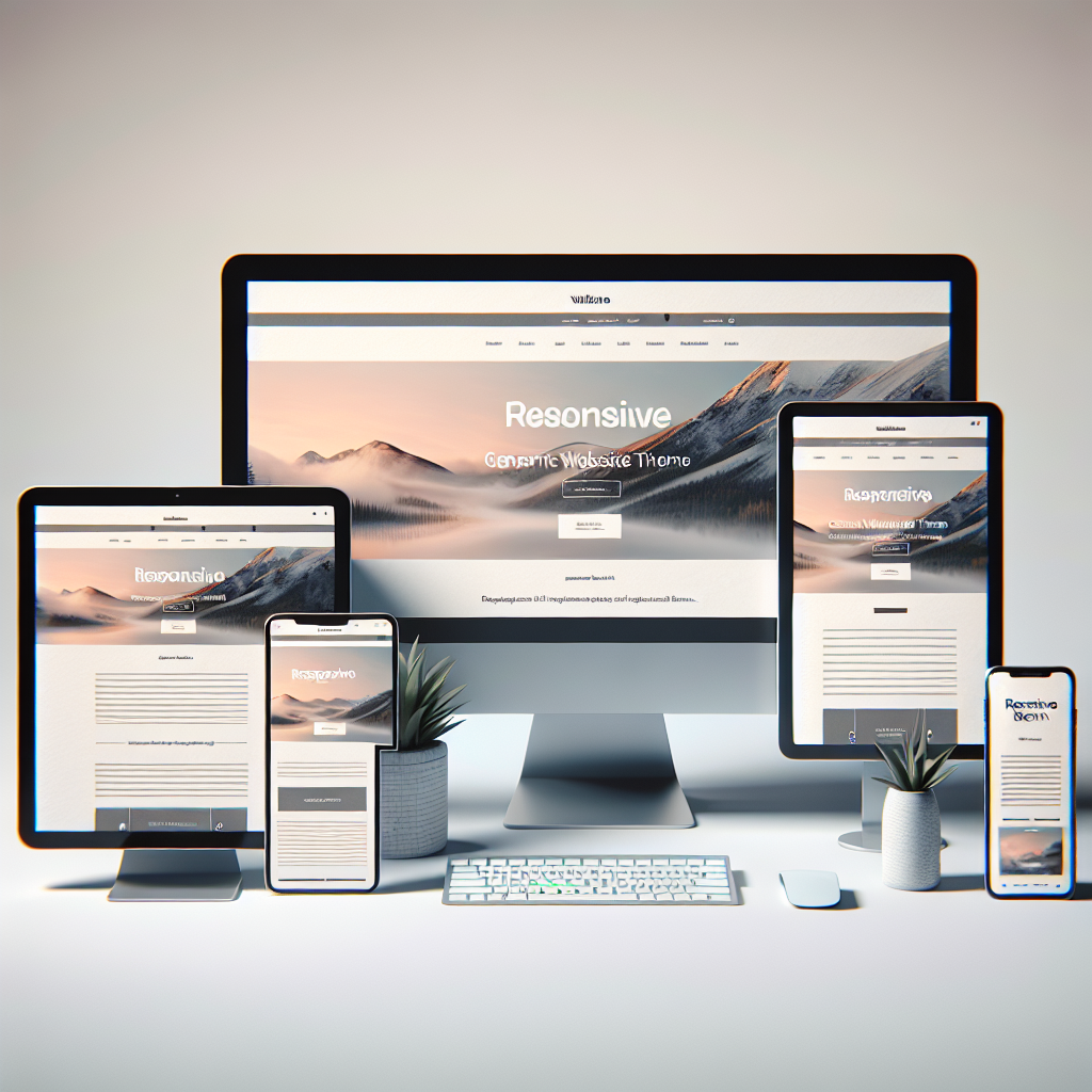 Various electronic devices showing a responsive WordPress theme.