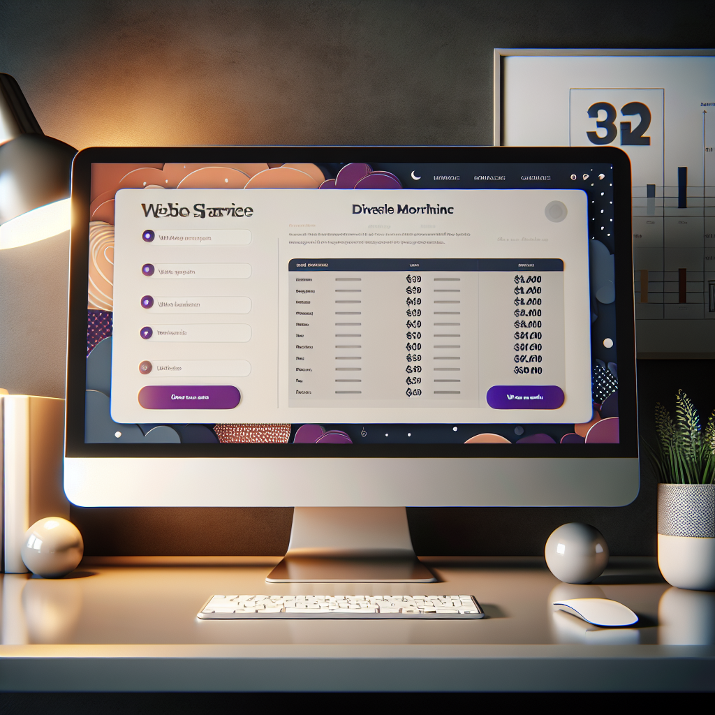 A computer screen showing a web hosting service website with pricing plans.