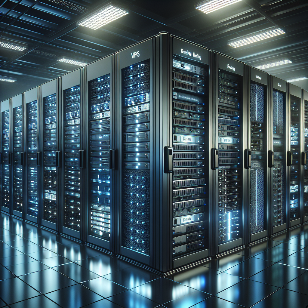 Different types of web hosting servers in a modern data center.