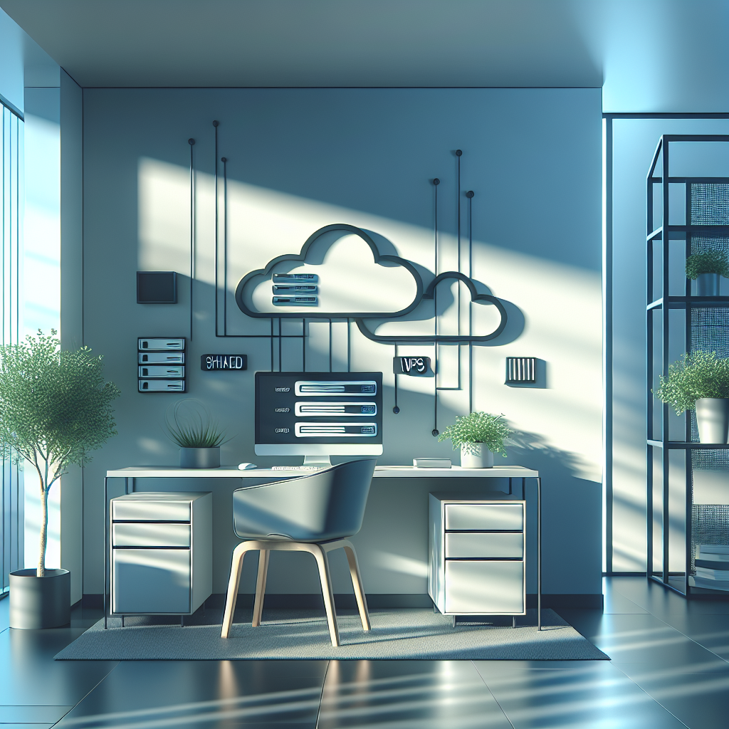 Modern digital workspace depicting affordable web hosting with a laptop on a desk.