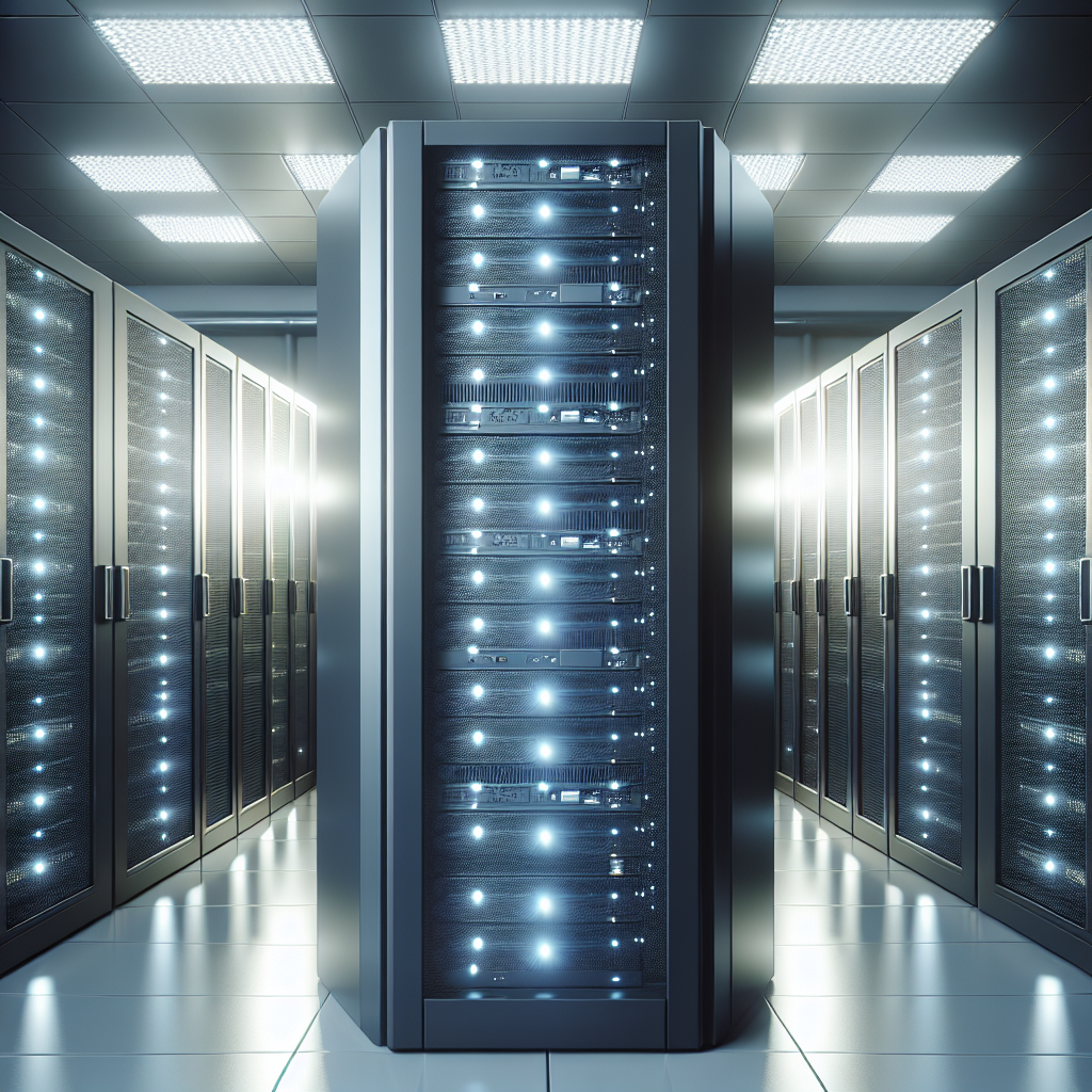 A dedicated server in a high-tech server room.