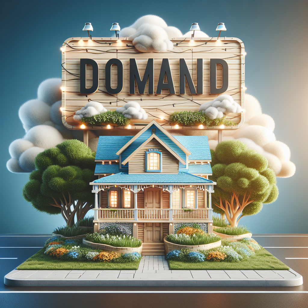 An illustration of a house and street sign representing domain and hosting services.