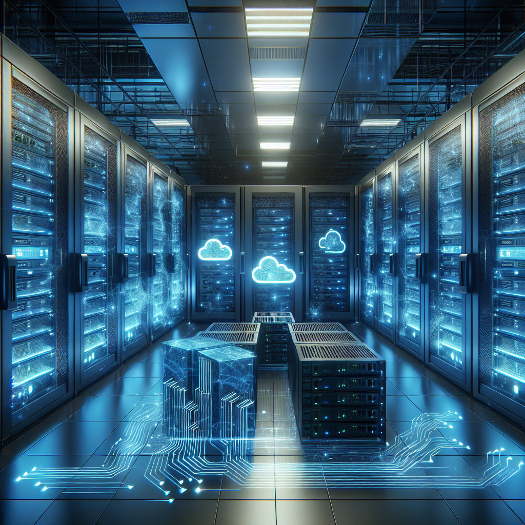 A modern web hosting setup with various hosting types represented visually.