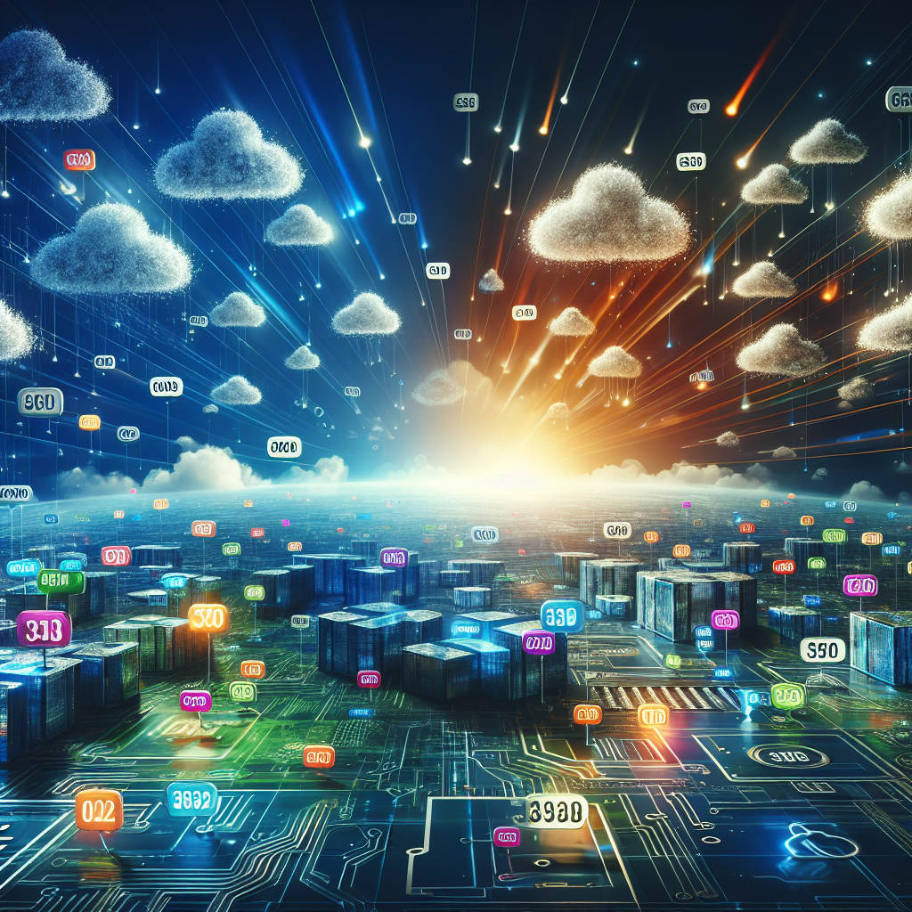 A digital landscape representing cheap domain registration and hosting.