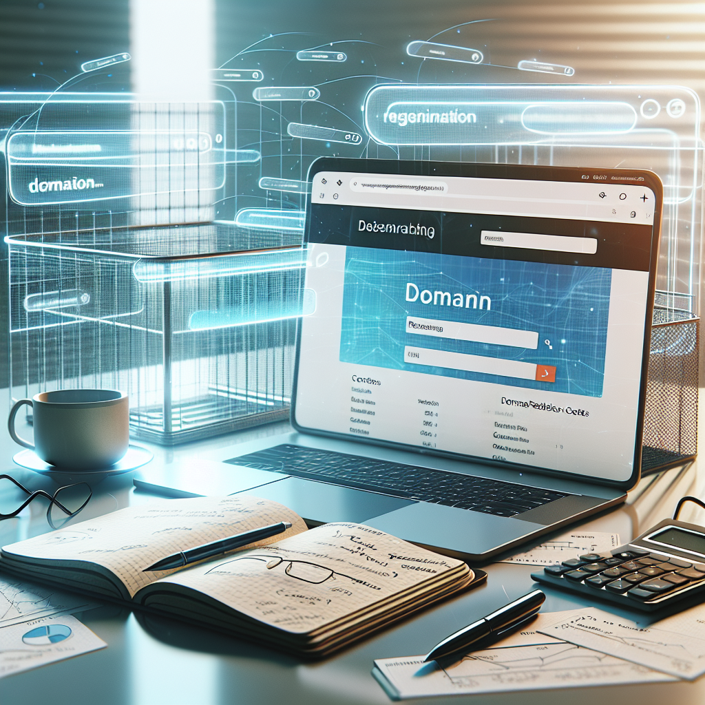 A digital workspace showcasing domain registration costs analysis.