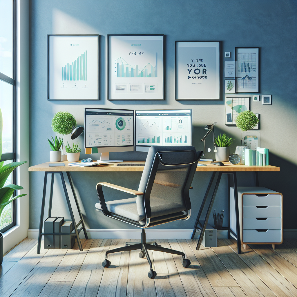 A cozy office space with a computer setup for an online business.