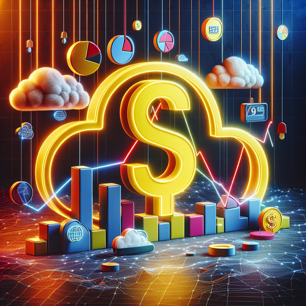 An abstract digital landscape representing web hosting prices and features.