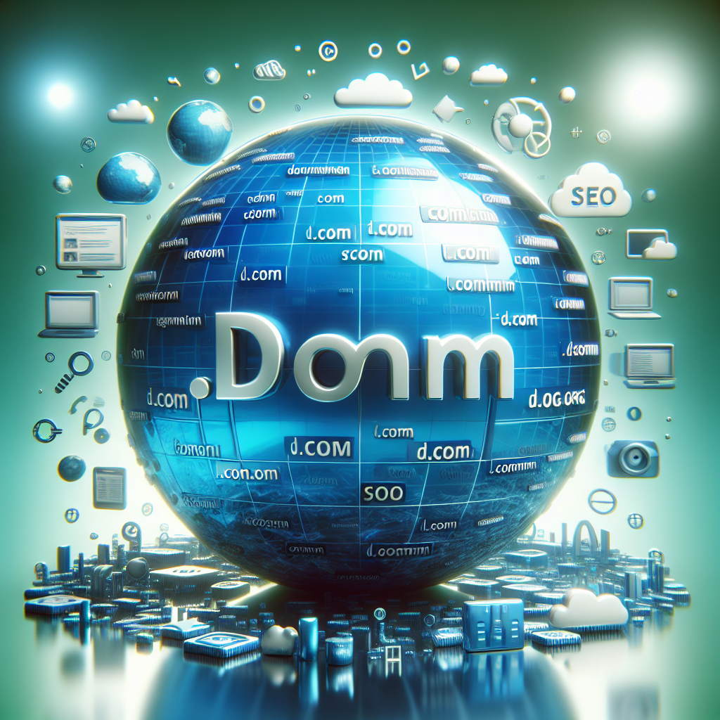 A concept image depicting the importance of domain names with a globe and digital elements surrounding it.