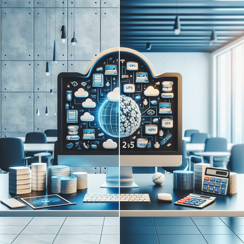 An illustration representing web hosting costs with a computer screen and a calculator.