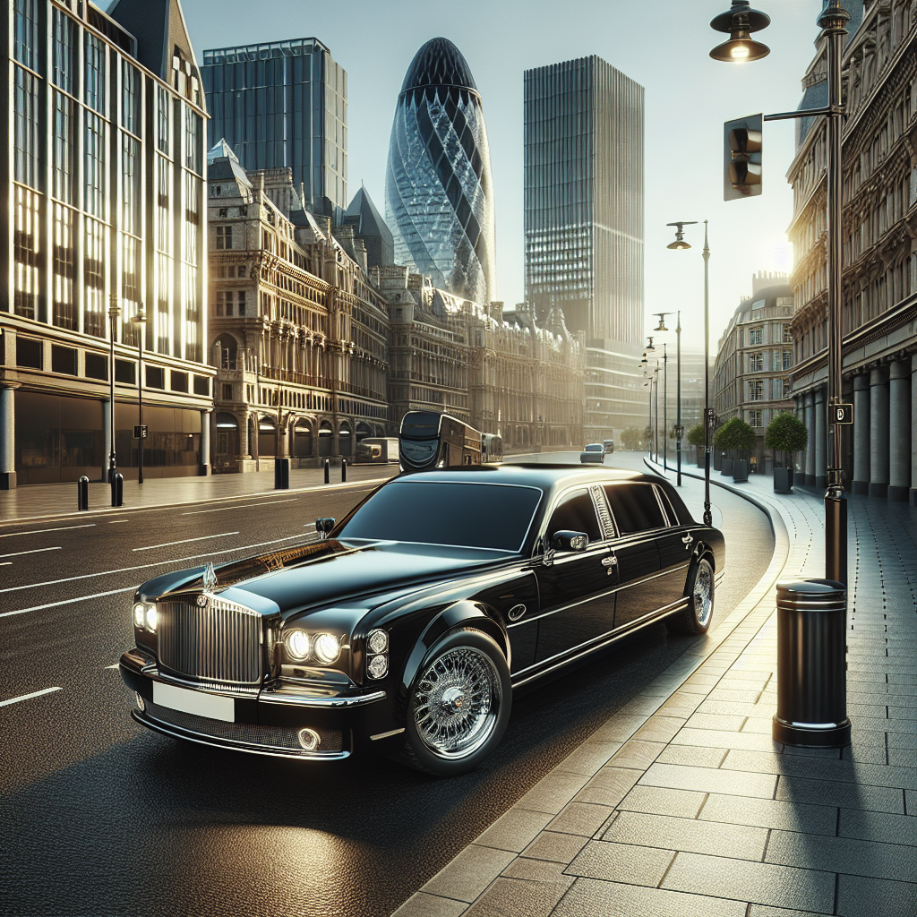 Luxurious black car service in Waterloo, featuring a sleek black sedan in a modern cityscape.