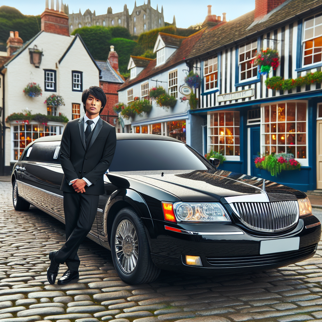 A luxurious black limousine with a professional driver in Whitby.