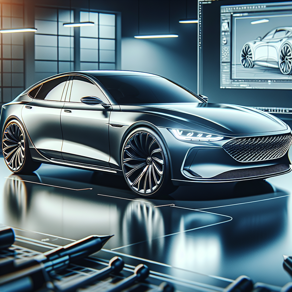 A realistic image of a luxury car highlighting its sleek design and sophisticated details.