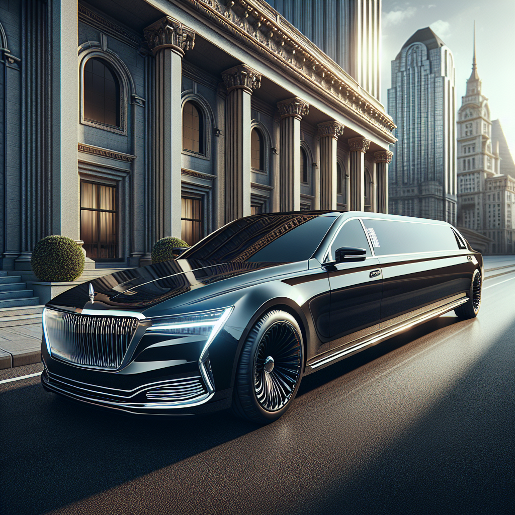 A realistic image of a luxurious limousine.