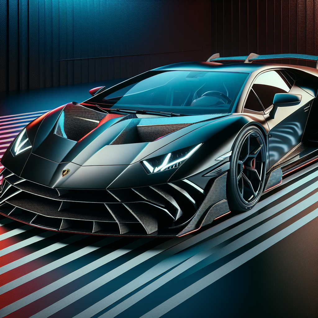 A realistic image of an exclusive Lamborghini SVJ with distinctive design features.