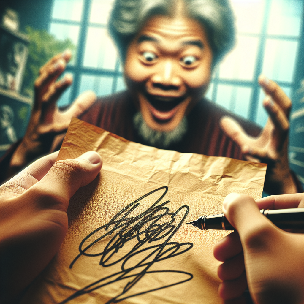 A realistic image capturing the essence of autograph collecting, based on the reference URL.