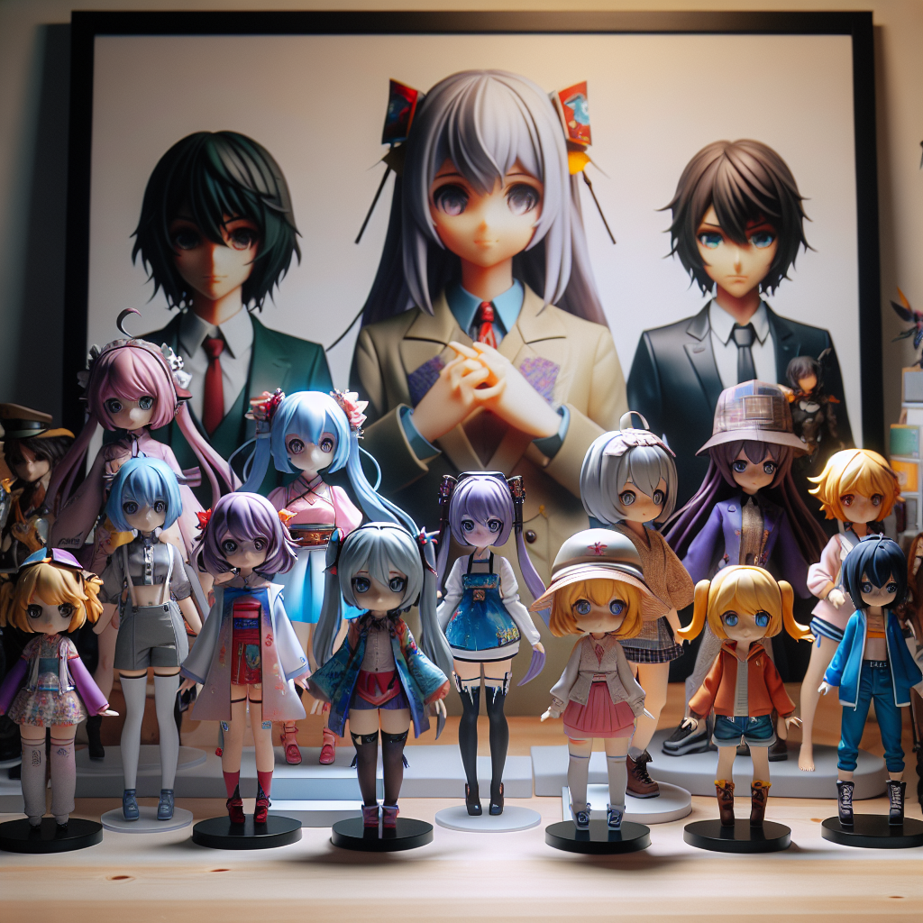 Realistic image of an 18-inch anime Funko Pop collection.