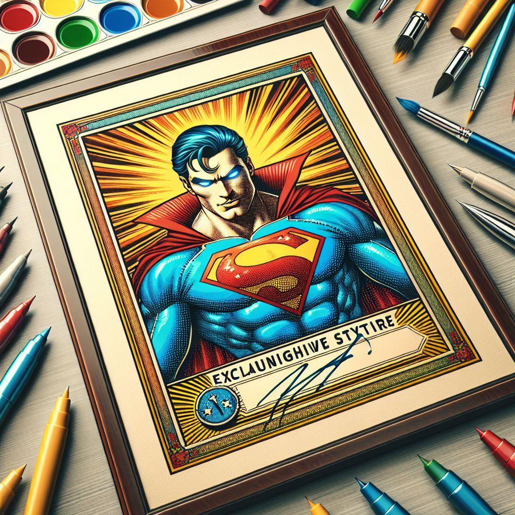 A realistic signed comic art print with vibrant colors and intricate details.