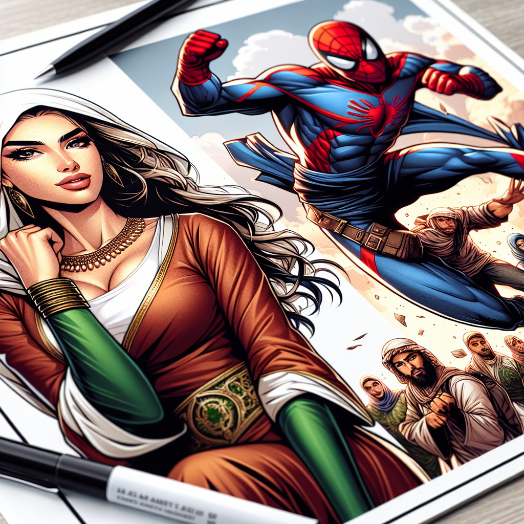 Realistic image of a signed comic art print with vivid illustrations and detailed characters.