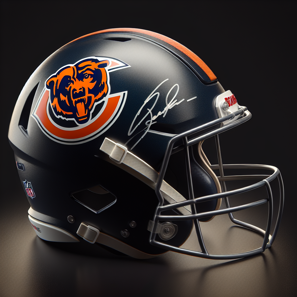An authentic autographed Bears helmet.