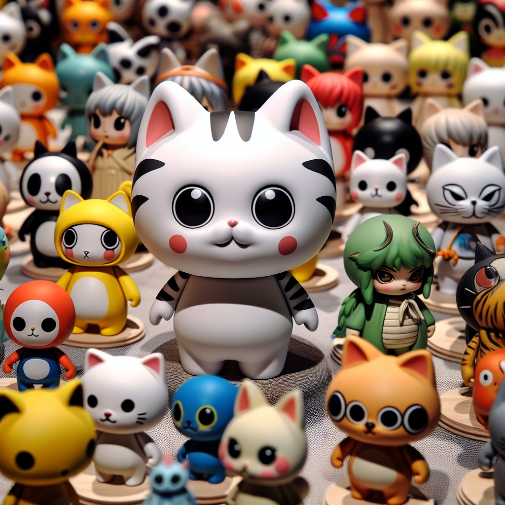 A collection of detailed, realistic Funko Pop figurines on display stands.
