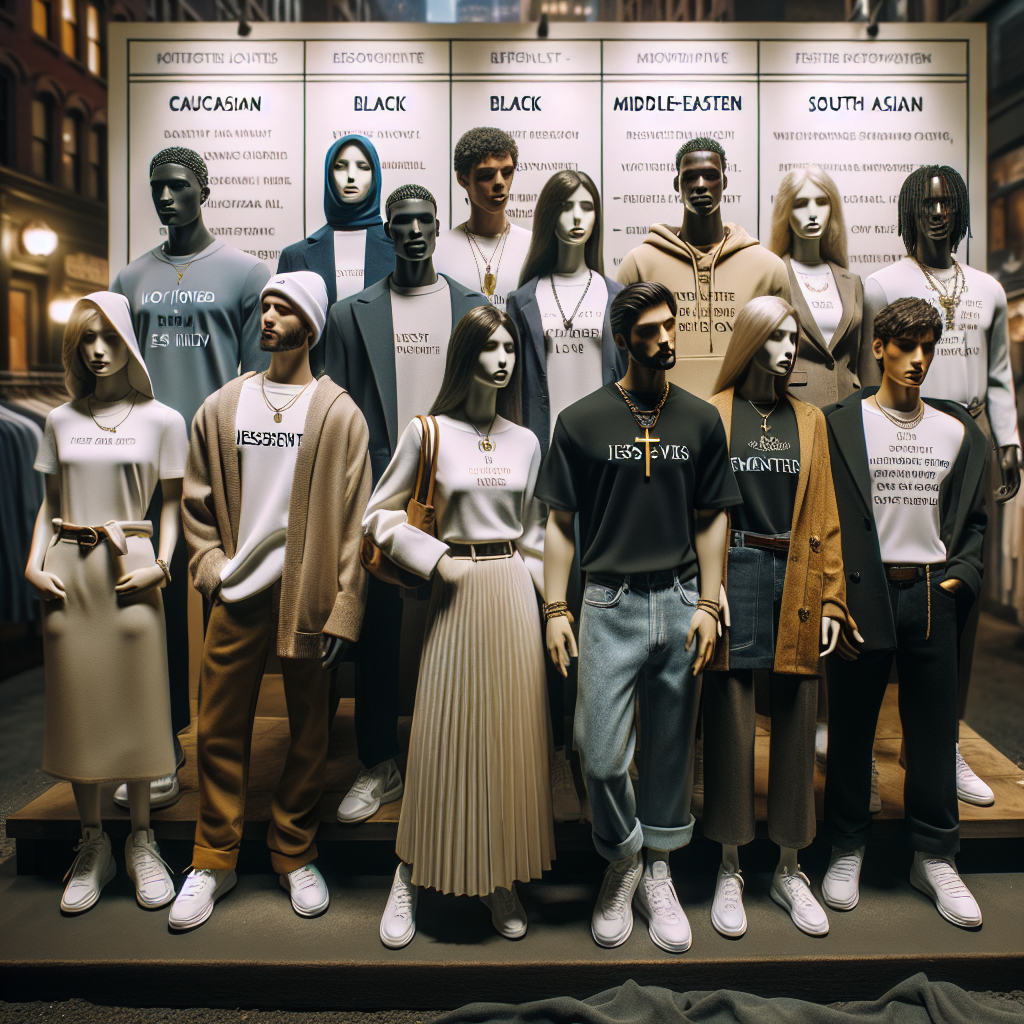 A diverse group of young adults showcasing modern Christian fashion trends in an urban environment.