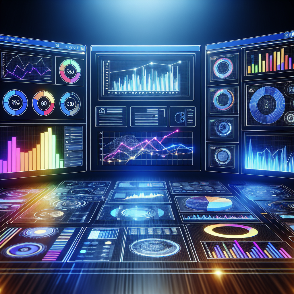 A realistic depiction of a digital interface displaying SEO analytics with various charts and graphs, inspired by the image at the given URL.