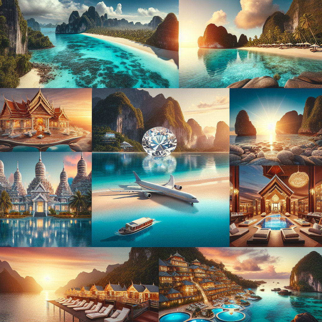 A luxury vacation scene depicting discounts and travel deals in a realistic style.