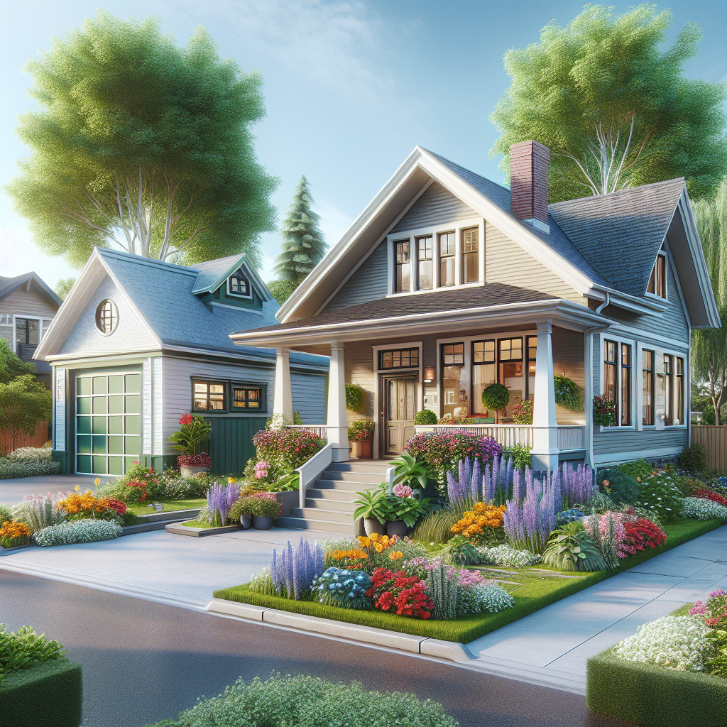 A well-maintained home and small commercial building in North Central Edmonton with a clear sky and bright sunlight.