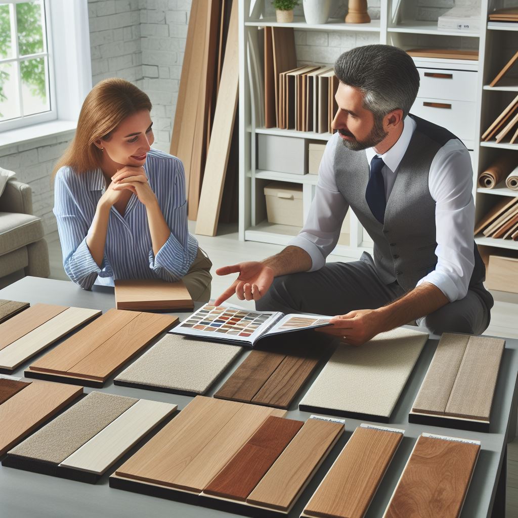 An instructional image depicting the installation process of engineered wood floors over underfloor heating systems.