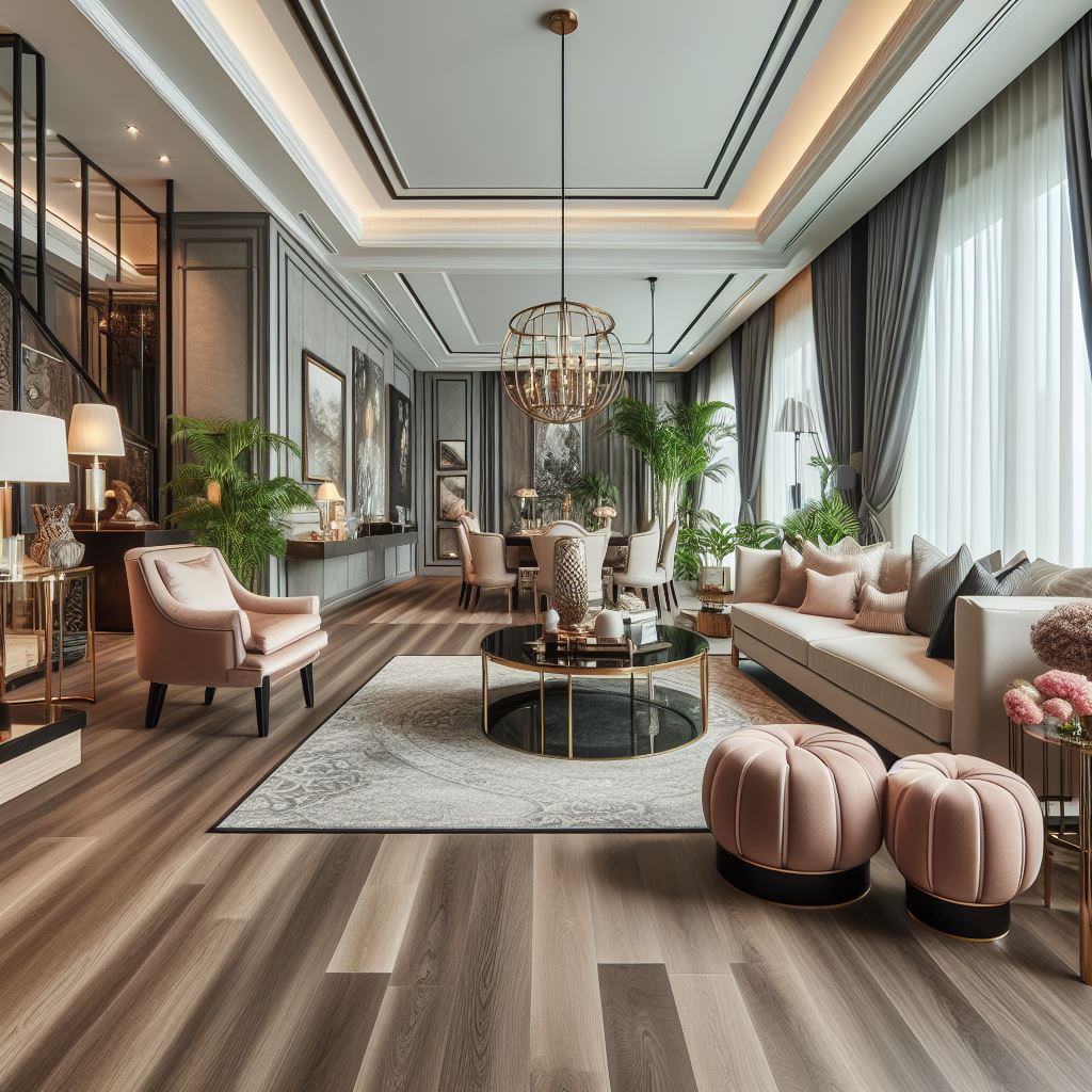 A gallery of rooms showcasing a variety of engineered wood flooring patterns, colors, and finishes to highlight aesthetic diversity.