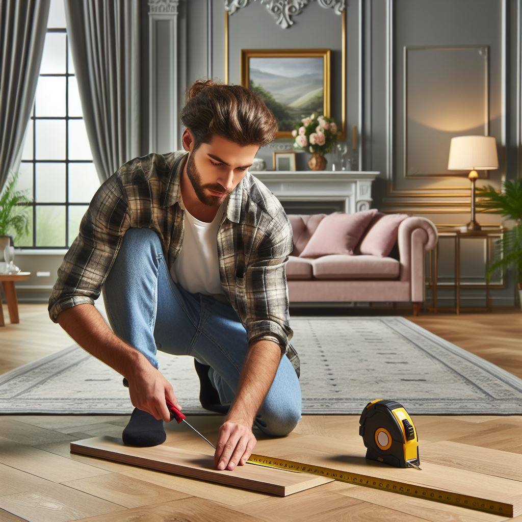 A close-up view of the cross-section of engineered wood flooring, highlighting the layered construction and quality veneer.