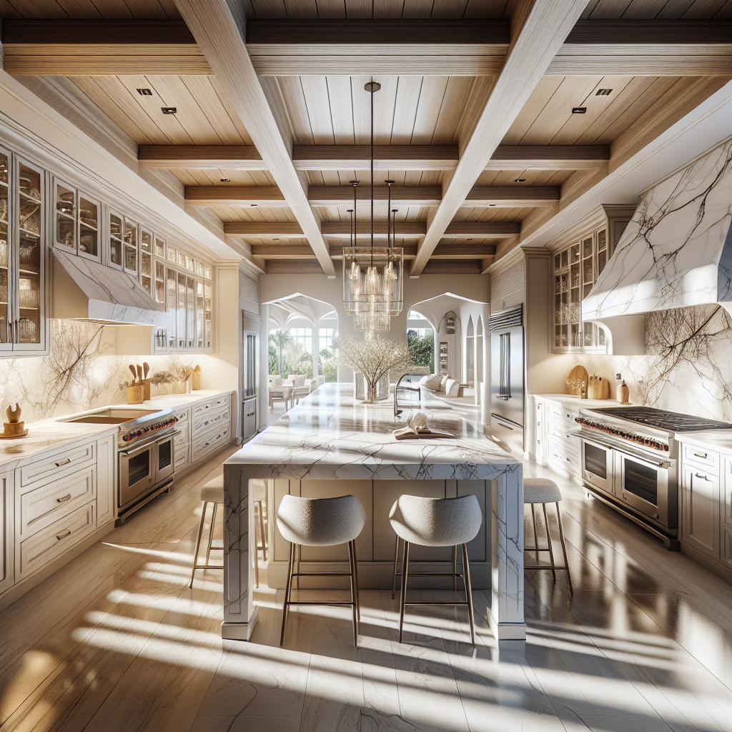 Realistic image of a kitchen with porcelain countertops in Pompano Beach.